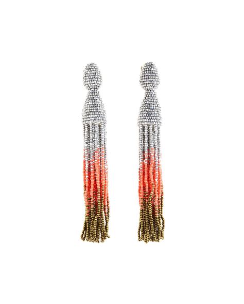 Oscar De La Renta Ombre Crystal Tassel Earrings Neiman Marcus