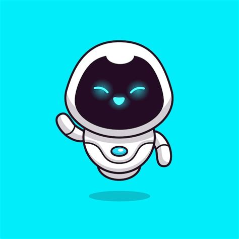 Premium Vector Cute Robot Icon Illustration Techology Robot Icon