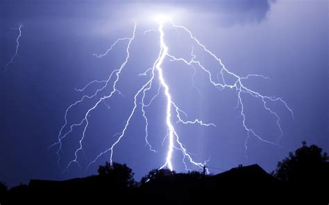 nature, Night, Lightning, Silhouette Wallpapers HD / Desktop and Mobile ...