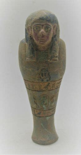 Circa Bce Ancient Egyptian Glazed Faience Ushabti Shabti With