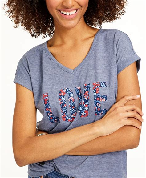 Style And Co Floral Graphic T Shirt Created For Macys Macys