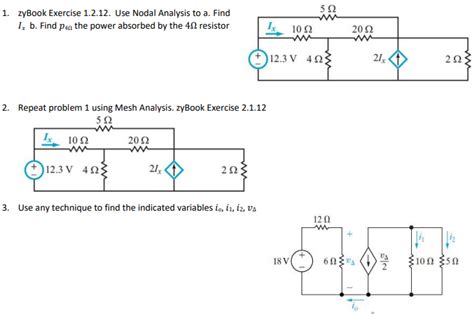 Solved 1 ZyBook Exercise 1 2 12 Use Nodal Analysis To A Chegg