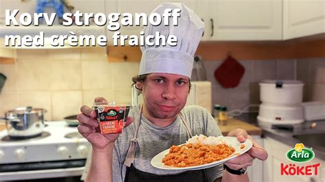 Recept Korv Stroganoff Med Cr Me Fraiche Youtube