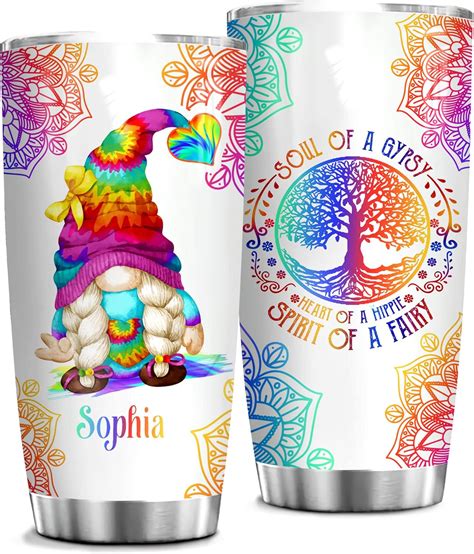 Amazon Mdprints Gnome Personalized Hippie Gifts Insulated Tumbler