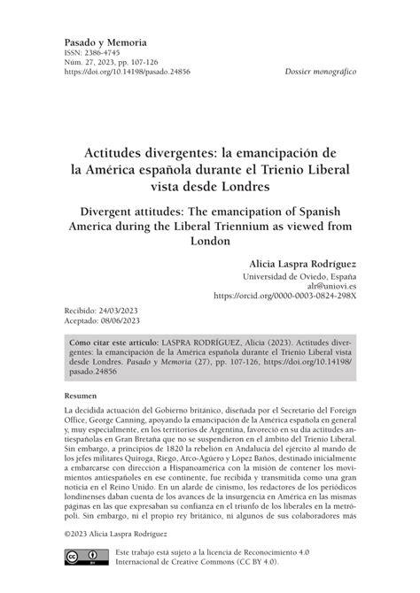 PDF Actitudes divergentes la emancipación de la América española