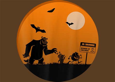 Disney Pixar Monsters Inc Group Halloween Silhouettes Greeting Card By Caylea Hanna