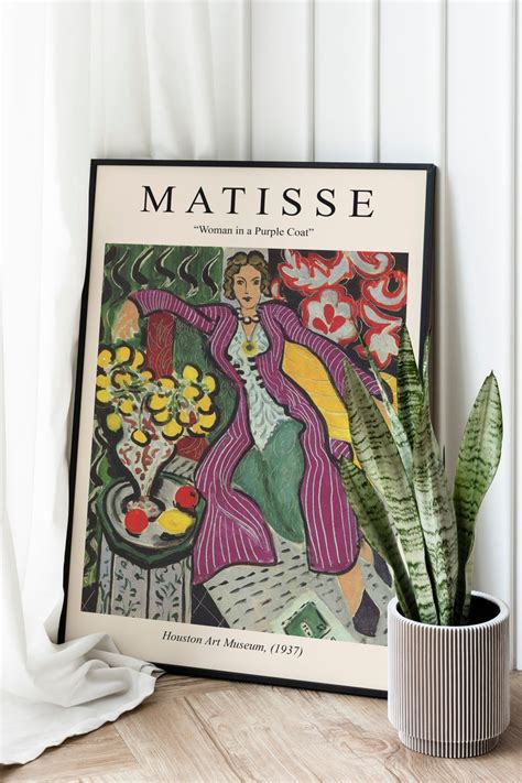 Henri Matisse Woman In A Purple Coat Matisse Exhibition Etsy