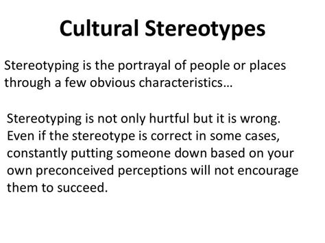 Cultural Stereotypes