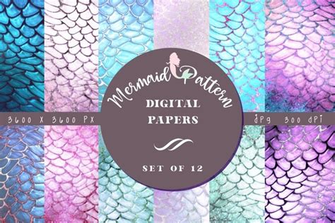 Mermaid Fish Scale Digital Papers Graphic By Birch Designs Creative