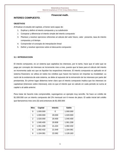 Pdf Financial Math Interes Pdf File Comparacion Entre El