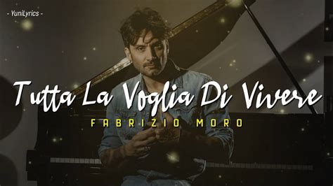 Fabrizio Moro TUTTA LA VOGLIA DI VIVERE Lyrics Testo YouTube