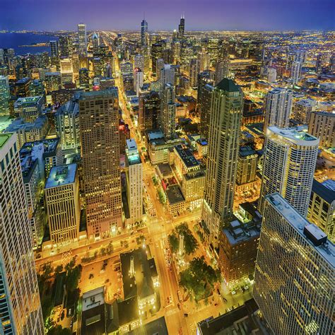 Chicago Skyline At Night