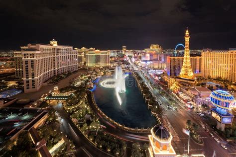 Aerial View of Las Vegas Strip at Night Editorial Stock Image - Image ...