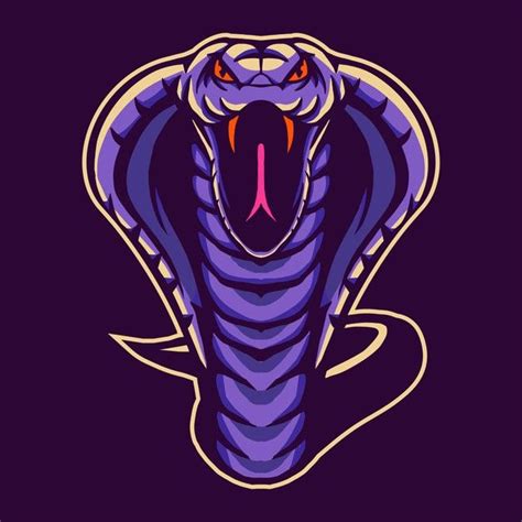 Premium Vector Cobra Snake Design Isolated On Purple Cobra Snake