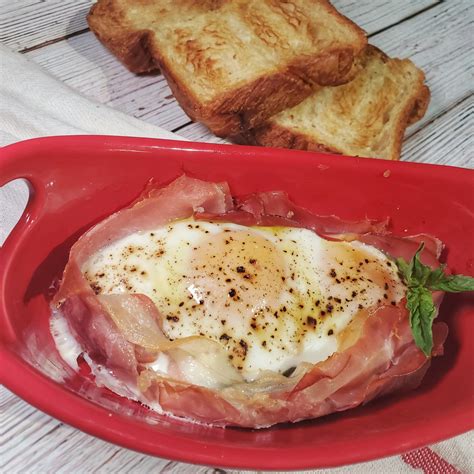 Baked Egg And Prosciutto Blasian Bon Vivant