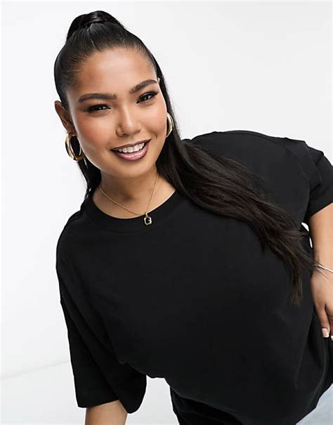 Asos Design Curve Oversized T Shirt In Black Asos