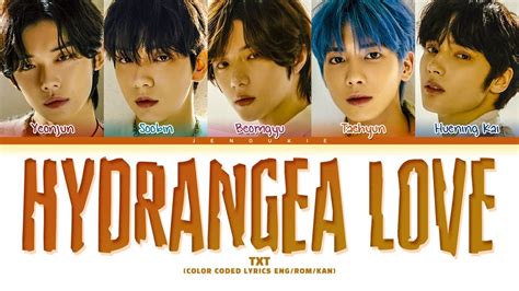 TXT Hydrangea Love 紫陽花のような恋 Lyrics 日本語字幕 かなるび 歌詞 Color Coded