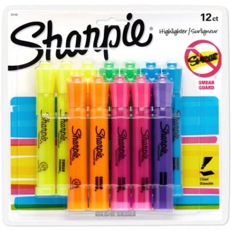 Sharpie Smear Guard Assorted Color Highlighters 12 Pk King Soopers