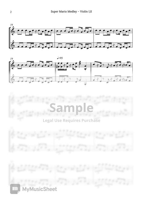 Super Mario Super Mario Medley Violin 12 Sheets By Seyoung