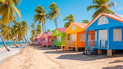 Premium Photo | Colorful houses on catalina beach dominican republic ...