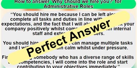 How To Answer Why Should We Hire You For Administrative Roles