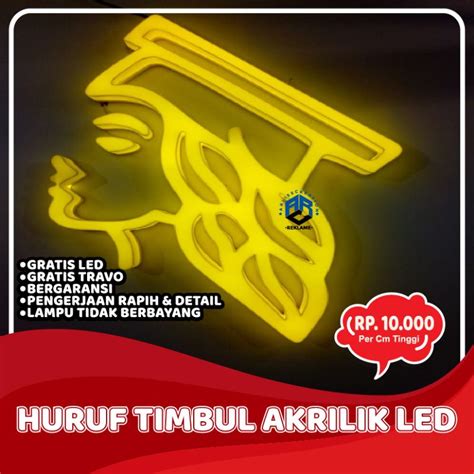 Jual HURUF TIMBUL AKRILIK LED ACRYLIC 3D NYALA STAINLESS LETTERSIGN