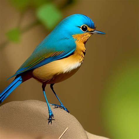 Premium Photo A Blue And Yellow Bird Sitting On A Branch A Picture By