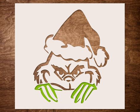 Reusable Christmas Stencils For Painting Grinch Stencil Etsy