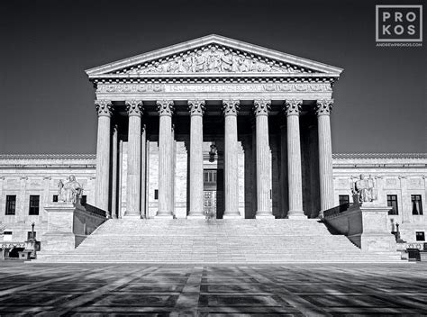 View Of The United States Supreme Court Bandw Fine Art Photo By