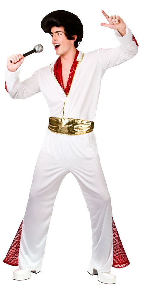 Elvis Presley Mens Fancy Dress Celebrity Rock N Roll King Adults