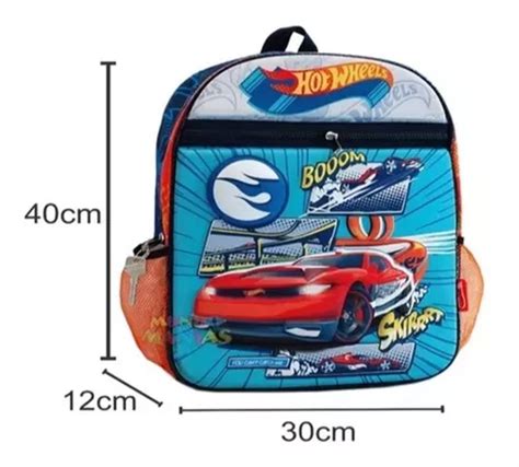 Mochila Hot Wheels Espalda Linea Comic Relieve 16 Pulgadas Color Azul