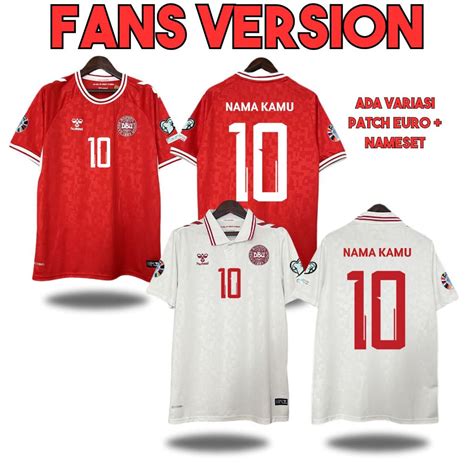 Jual Fans Jersey Denmark Home Baju Bola Timnas Negara Kandang