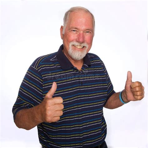 Cheerful Casual Old Man Giving Thumbs Up Stock Photos Free Royalty