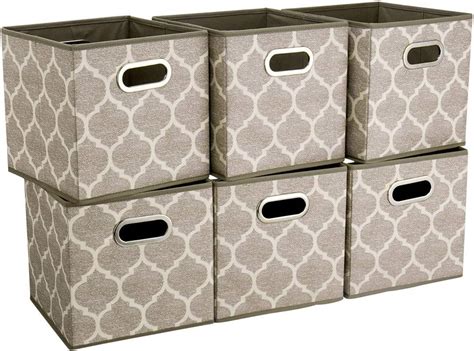 Amazon Storage Cubes Bins Fabric 13x13 Inch Brown Storage Boxes