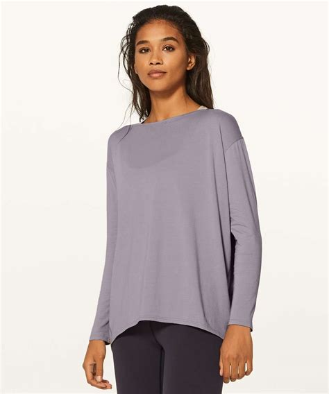 Lululemon Back In Action Long Sleeve Lavender Grey Lulu Fanatics