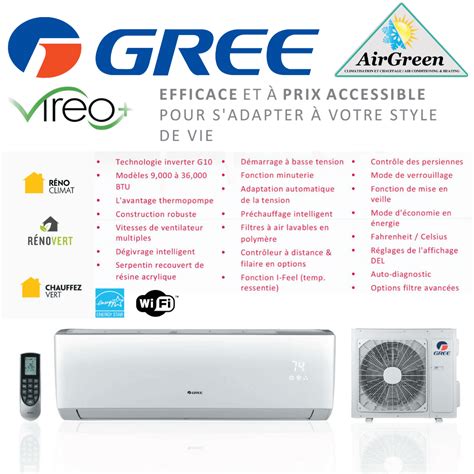 Thermopompe Murale Gree Vireo De 12 000 Btu Montréal