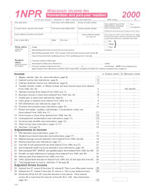 Fillable Online I Form Npr Wisconsin Income Tax Nonresident