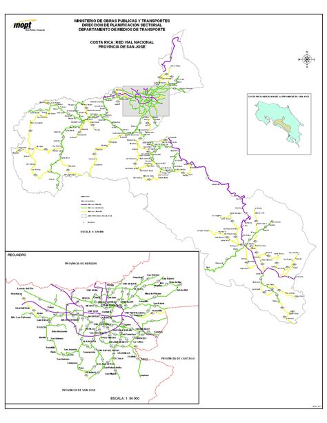Road Map For San Jose Costa Rica