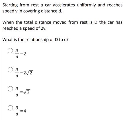 Solved Starting From Rest A Car Accelerates Uniformly And Chegg