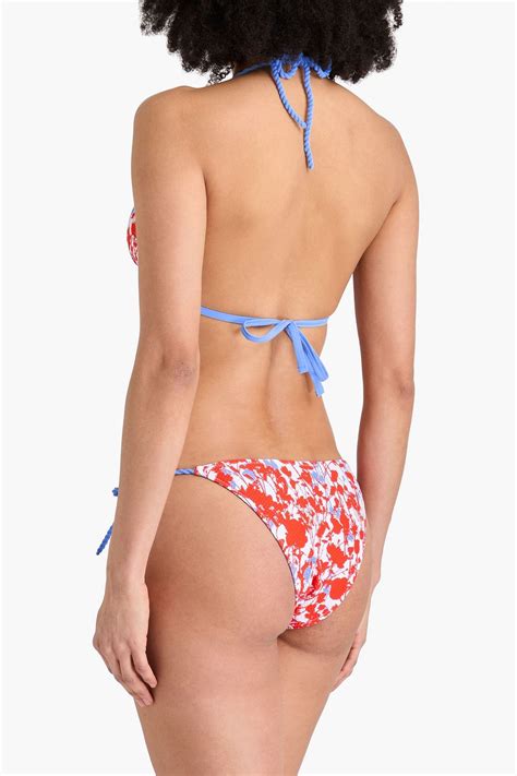 HEIDI KLEIN Floral print stretch piquè low rise bikini briefs THE OUTNET