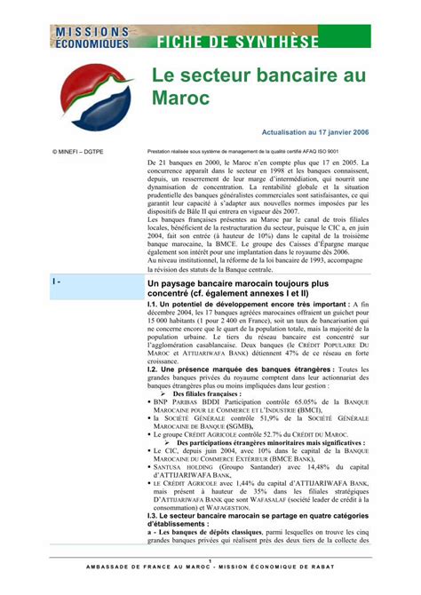 Pdf Secteur Bancaire Au Maroc Dokumen Tips