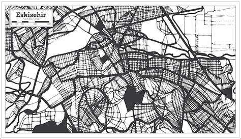 Premium Vector Eskisehir Turkey City Map In Black And White Color In