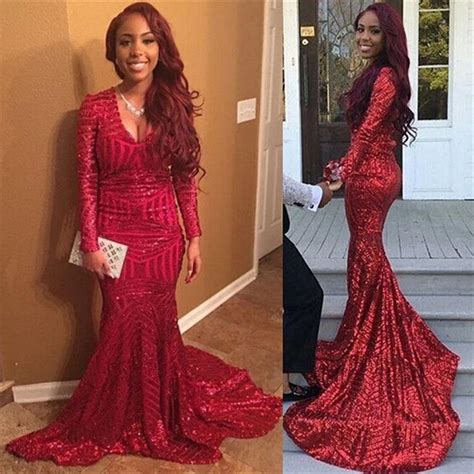 Красные длинные платья с блестками для выпускного вечера Новые платья с ...
