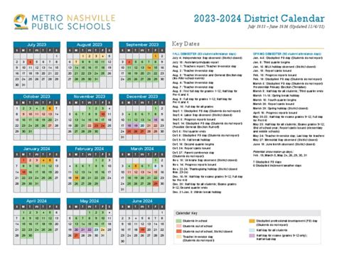 Mnps District Calendar 2023-2024 - 110422 | PDF