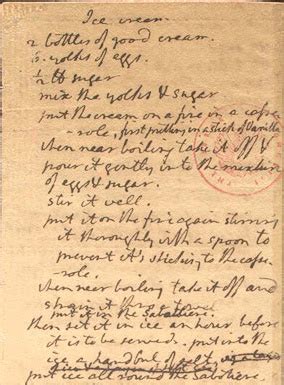 Thomas Jefferson S Personal Recipe For Vanilla Ice Cream Circa