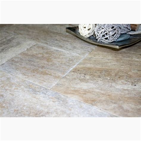 French Pattern Philadelphia Tumbled Travertine Paver Stone Mart