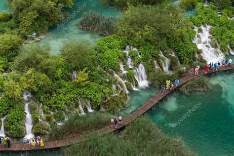 Aerial view of Plitvice Lakes, Croatia — Stock Photo © kanuman #114346670