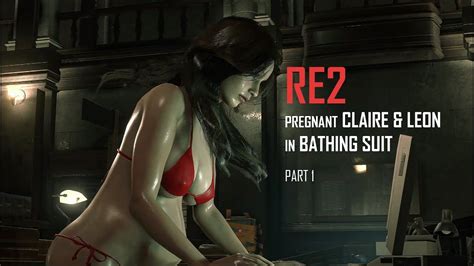 RE2 Half Nude Mod Pregnant Claire And Leon In Bathing Suit PART 1