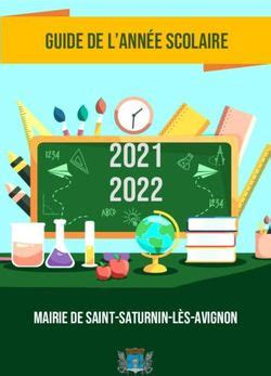 2021 2022 Guide de l année scolaire Mairie de saint saturnin lès