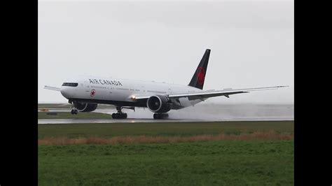 Wet Air Canada 777 300 Landing YVR YouTube